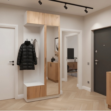 Набор мебели для прихожей "Марсель-202" МР 01-202 В2490 Ш1000 Г420 (ЛДСП Дуб крафт золотой) Набор мебели для прихожей "Марсель-202" МР 01-202 В2490 Ш1000 Г420 (ЛДСП Дуб крафт золотой)